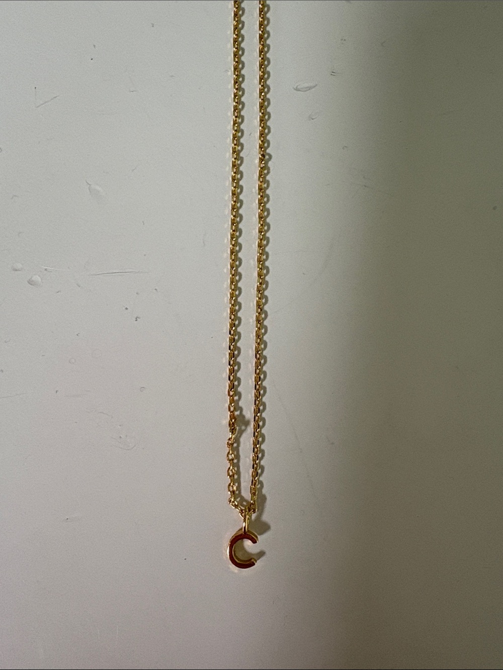 Gold 'C' Initial Pendant Necklace for Women